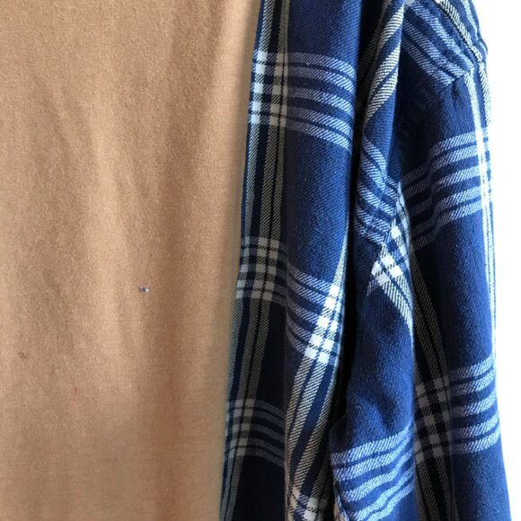 Reworked Flannel Shirt, Plus Size: Upcycled Oversized Thankful Blessed Graphic - Picture 5 of 10